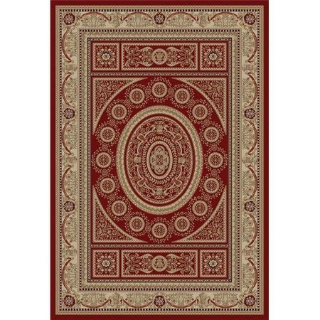 CONCORD GLOBAL TRADING Concord Global 44106 6 ft. 7 in. x 9 ft. 3 in. Jewel Aubusson - Red 44106